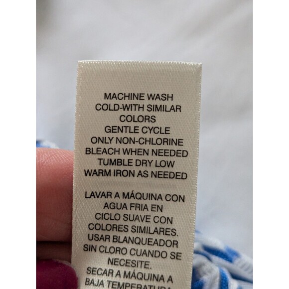 Chico's Cardigan Women's XL/3 Easy Wear Blue White Textured Open Front Chevron - Picture 9 of 11